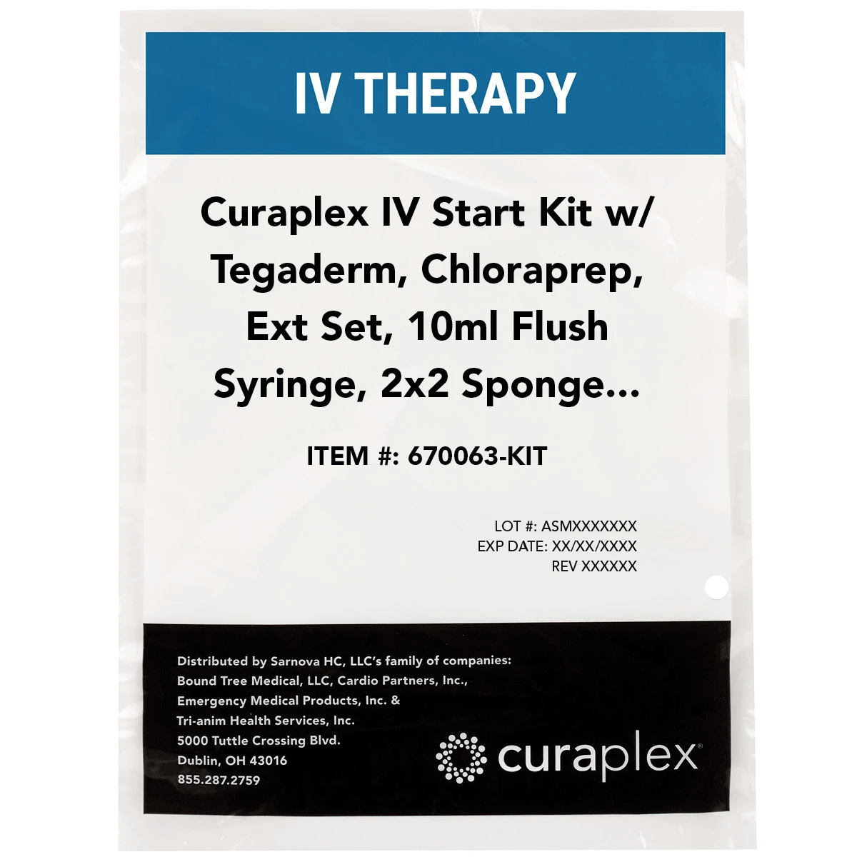 Curaplex ®IV Start Kit With Transparent Dressing, Skin Prep, Extension Set, Flush Syringe, Gauze Sponge, Tape And TourniquetBy Curaplex 4 Curaplex ®IV Start Kit With Transparent Dressing, Skin Prep, Extension Set, Flush Syringe, Gauze Sponge, Tape And TourniquetBy Curaplex - Image 2